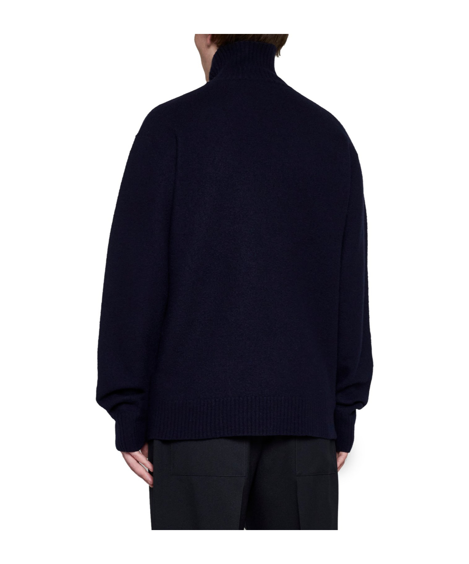 Jil Sander Chain-link Detailing Wool Jumper In Black