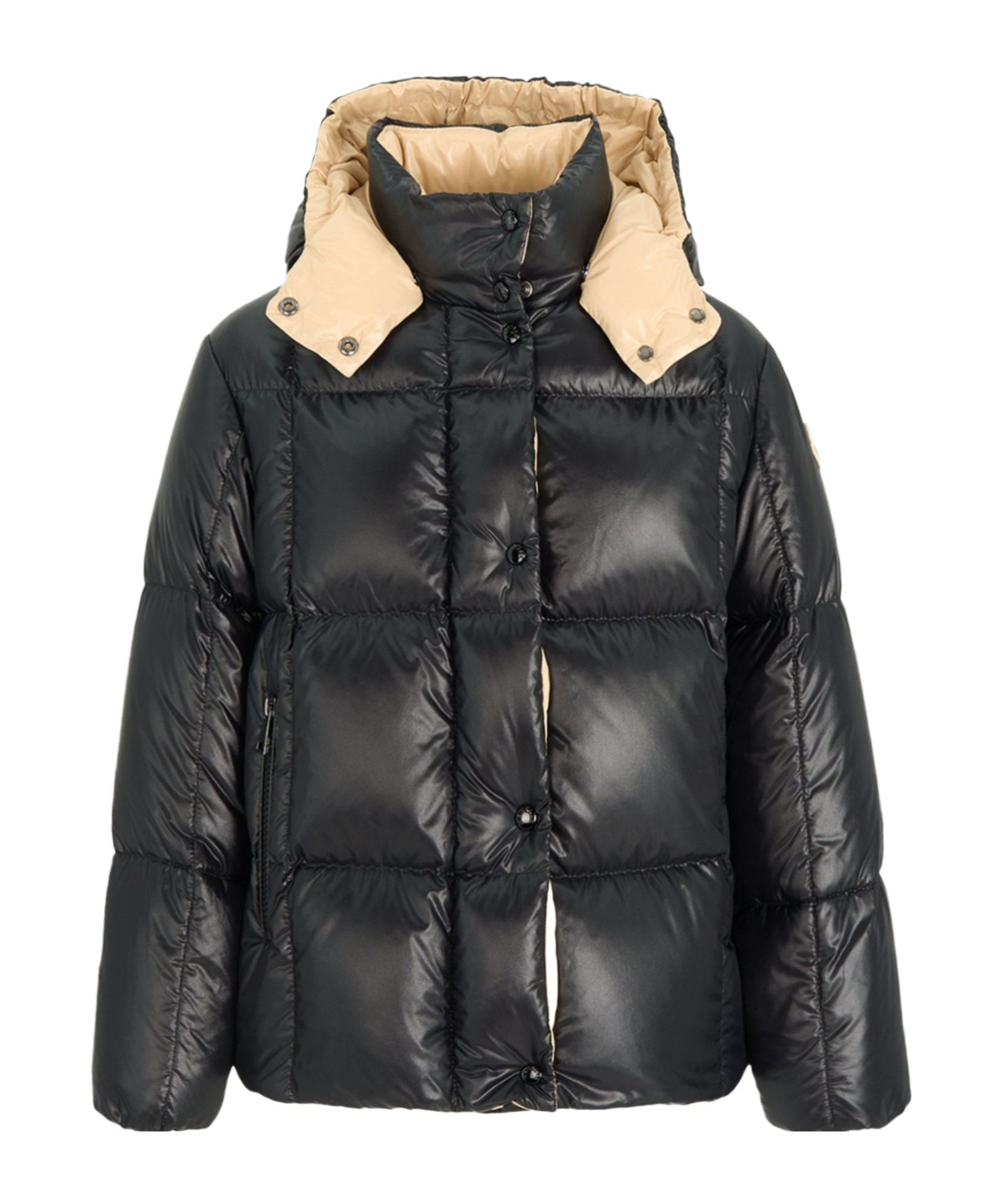 Moncler Long-sleeved Down Jacket In Black