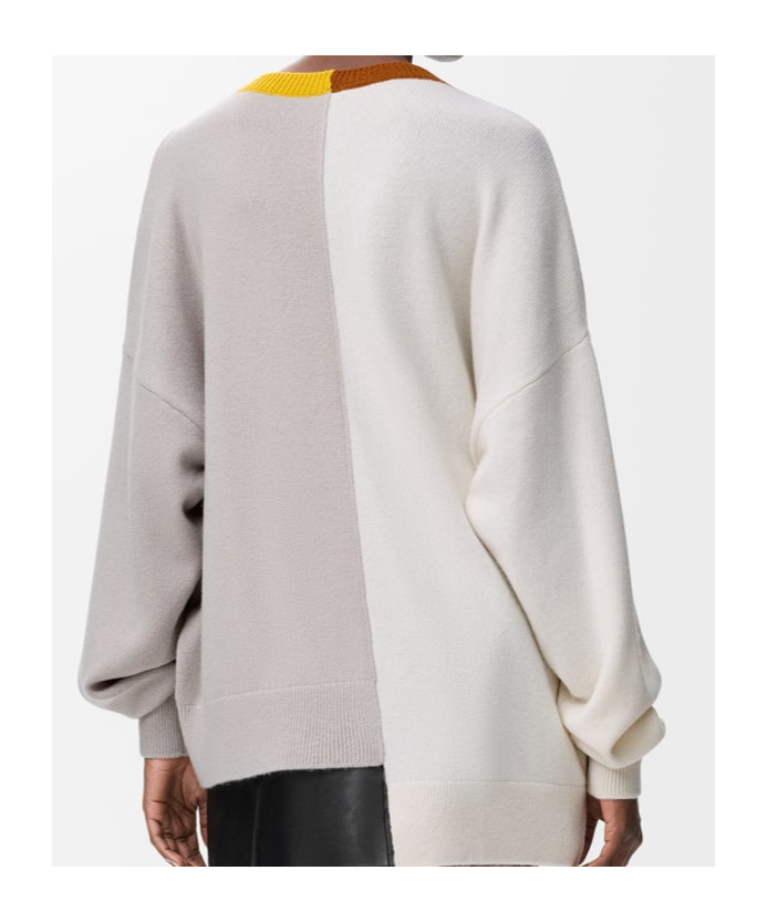 Loewe Colour-block Asymmetric Sweater In Black