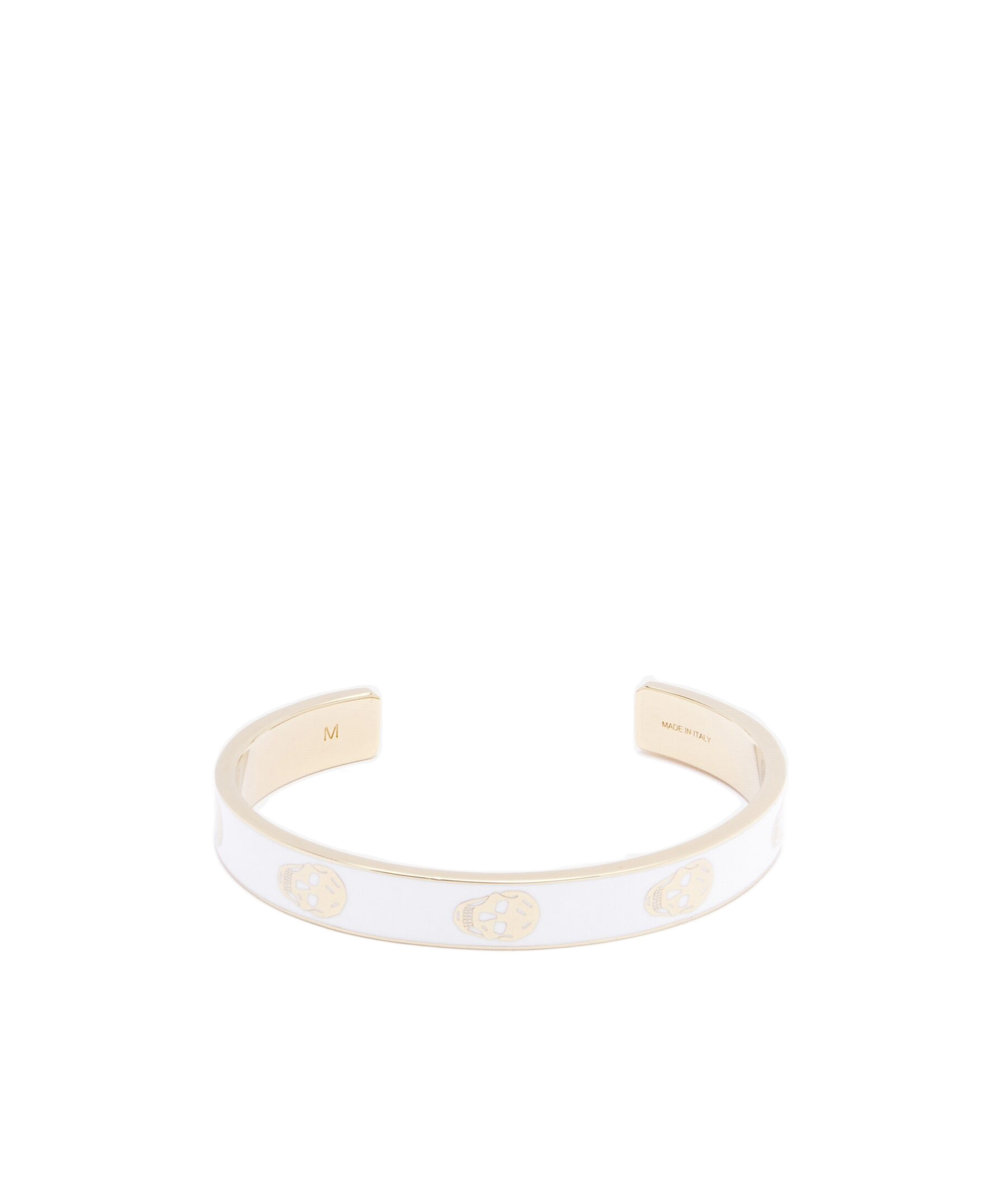 Alexander Mcqueen Thin Skull Cuff In White
