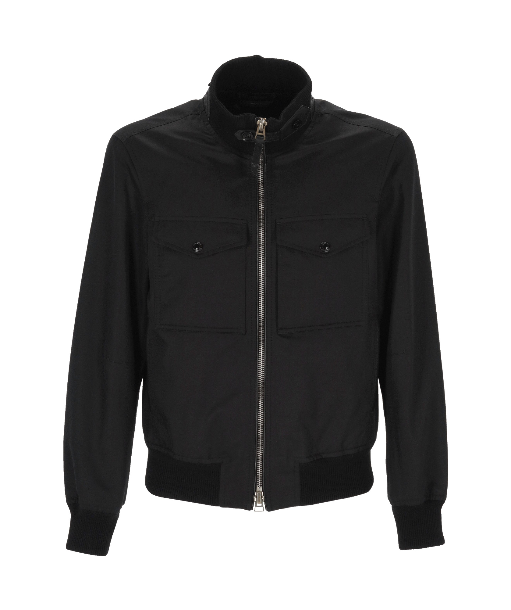 Tom Ford Bomber Jacket With Front Zipper In Black