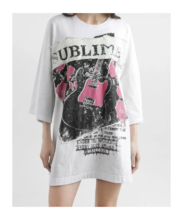 Dolce & Gabbana Oversized Graphic Print Short Sleeve Top In White