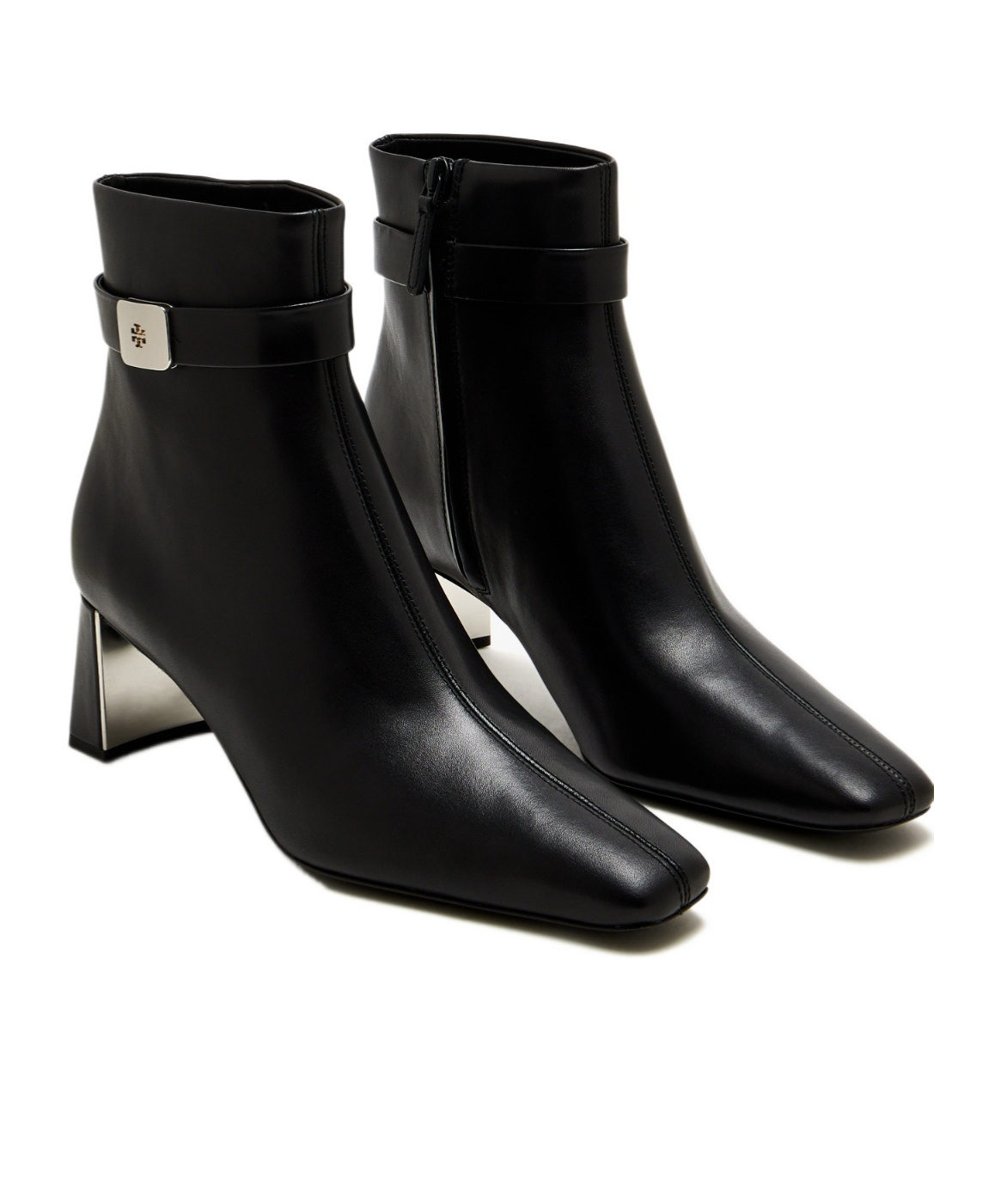 Tory Burch 55mm Leather Buckle-strap Ankle Boots In Black