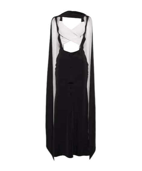 Rodarte Cutout Crepe Gown In Black