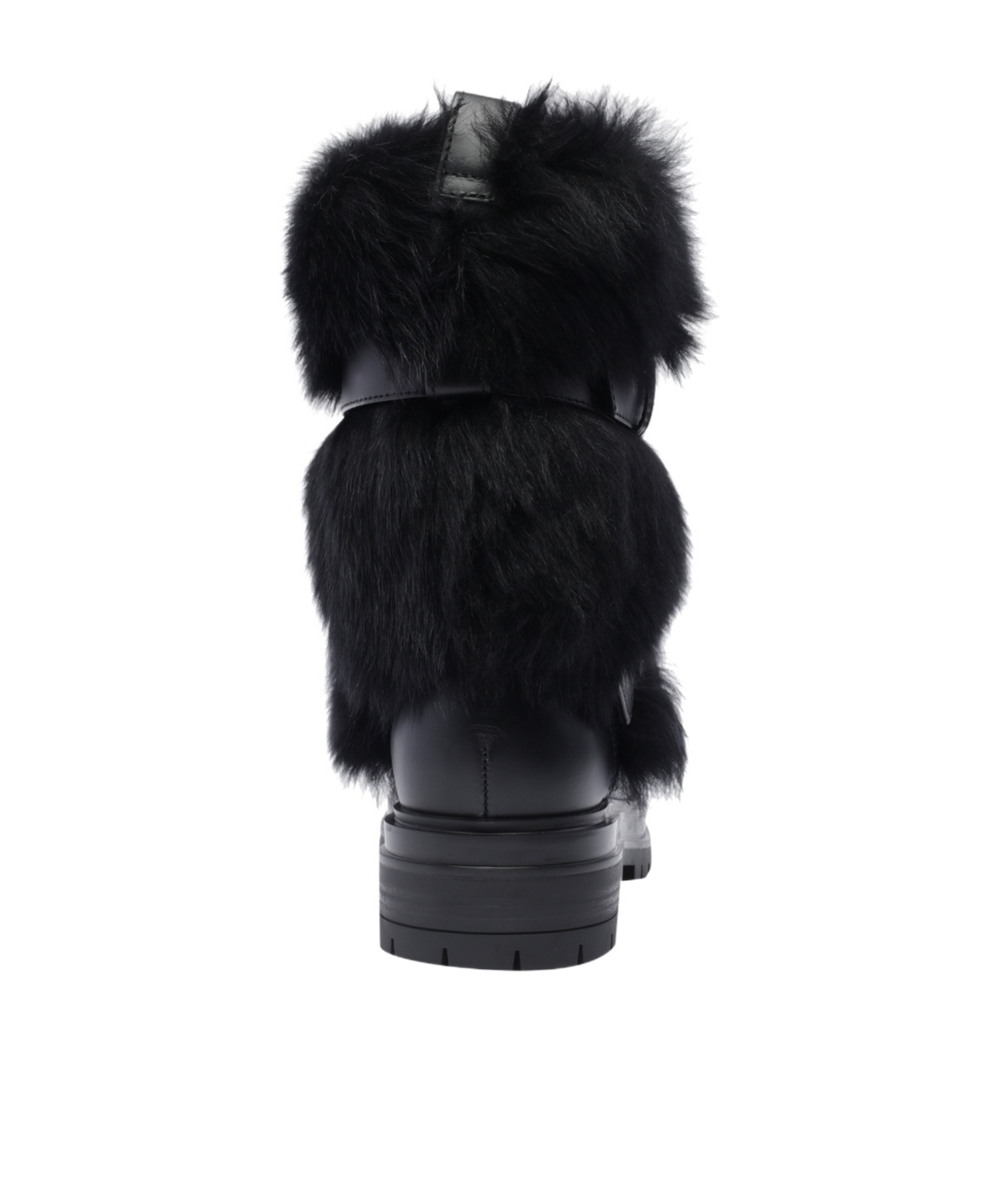 Gianvito Rossi Maverick Leather And Shearling Biker Boots In Black