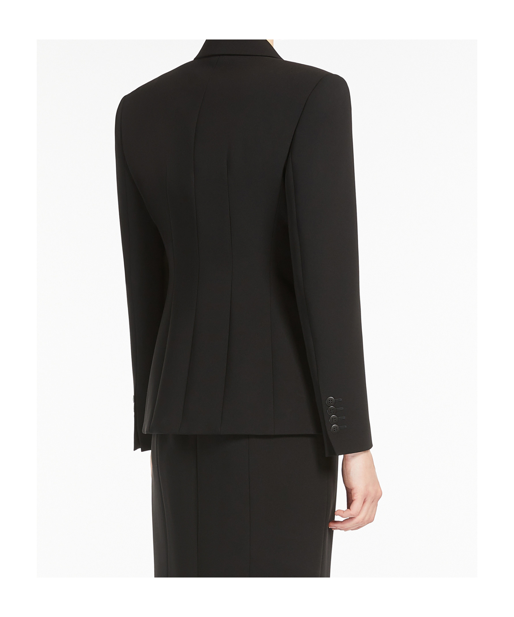 Max Mara Long-sleeved Suit Coat In Black