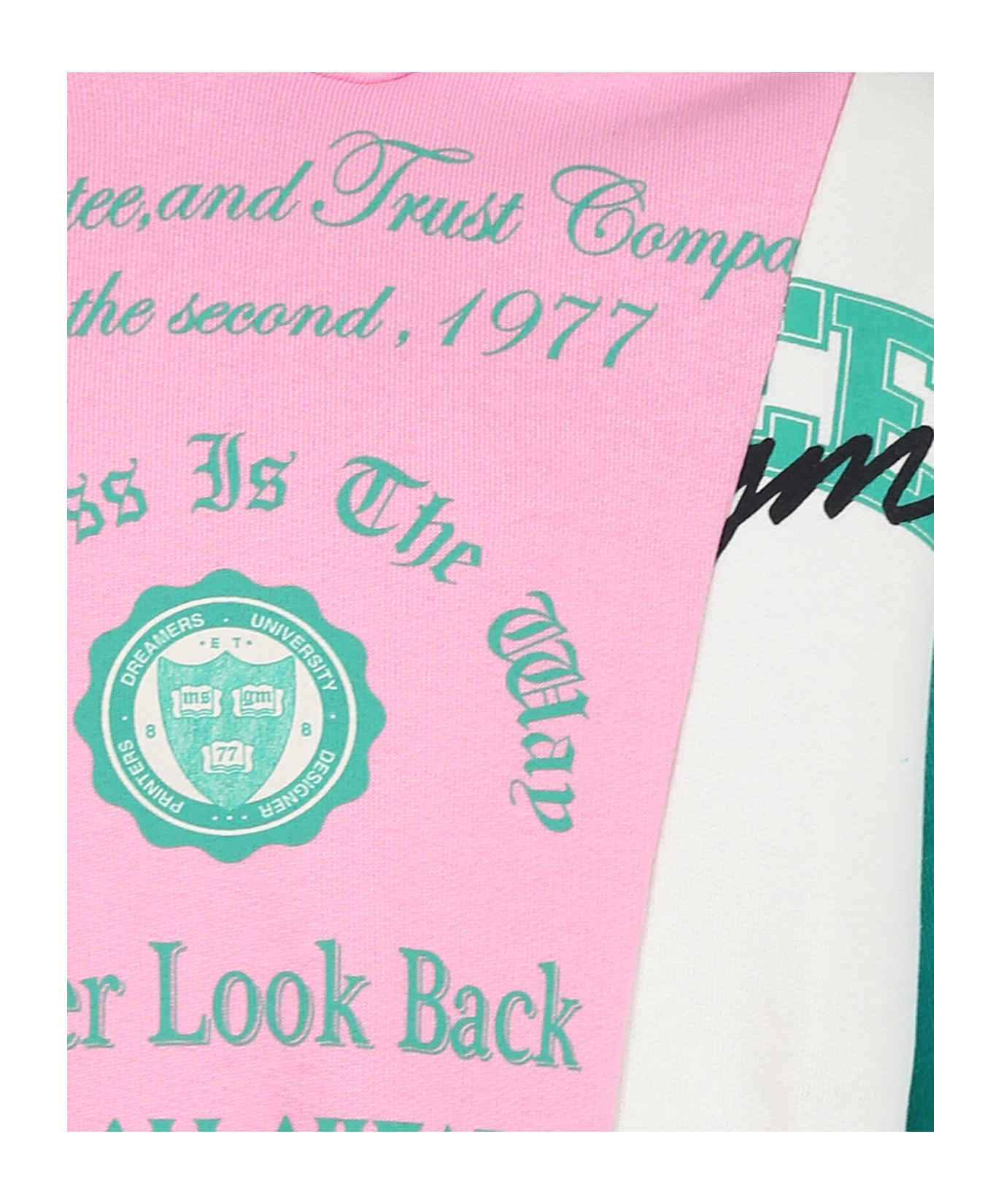 Msgm Patchwork-hoodie Mit Logo-print In Pink