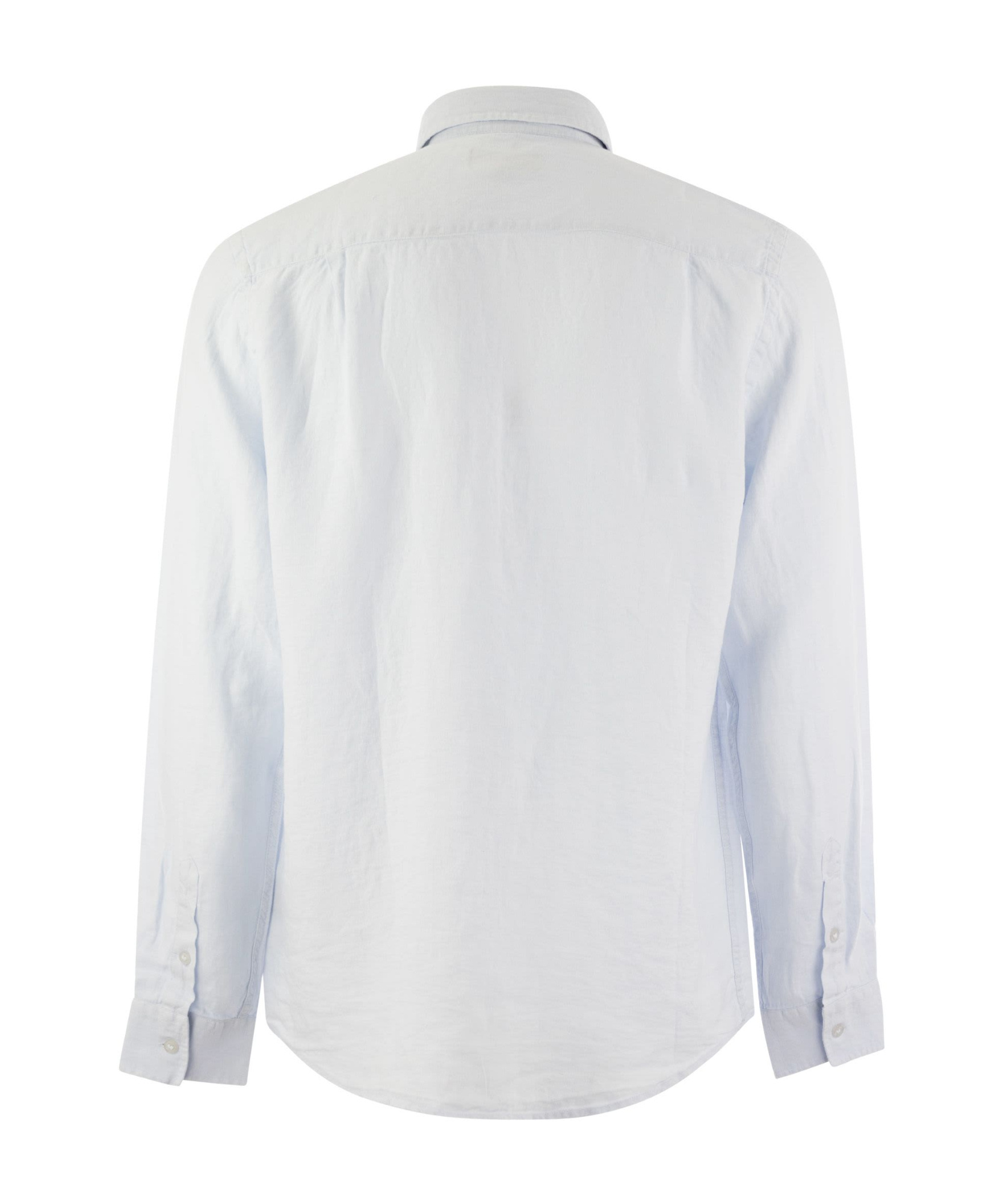 Vilebrequin Caroubis Long-sleeved Linen Shirt In White