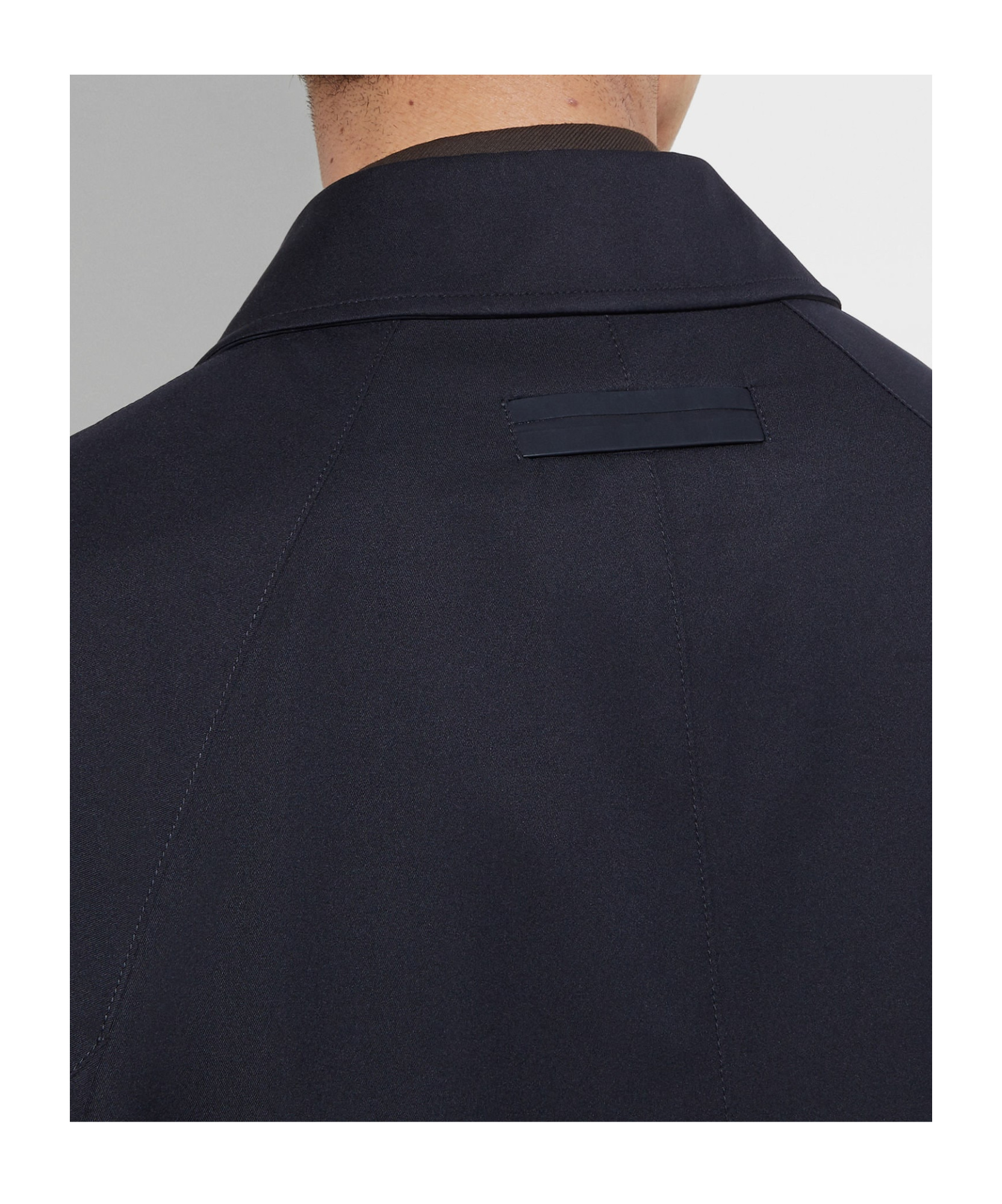 Zegna Water Repellent Microfiber Twill Raincoat In Blue