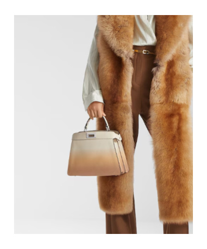 Fendi Small Peekaboo Gradient-effect Tote Bag In Brown