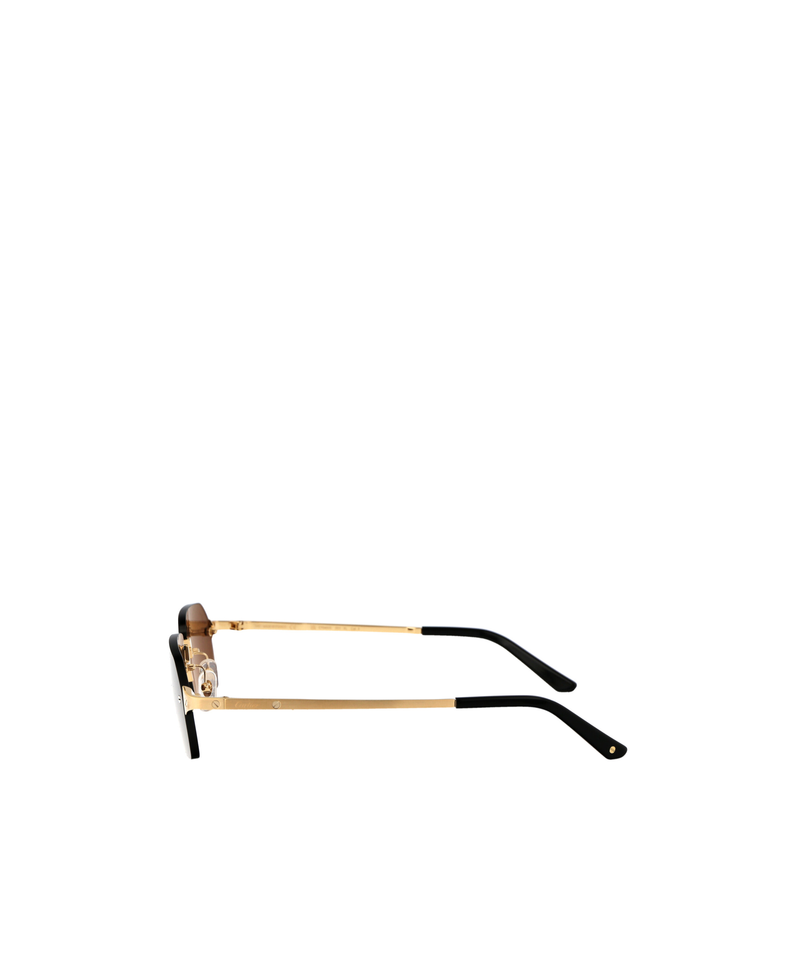 Cartier Rectangular Frame Sunglasses In Black