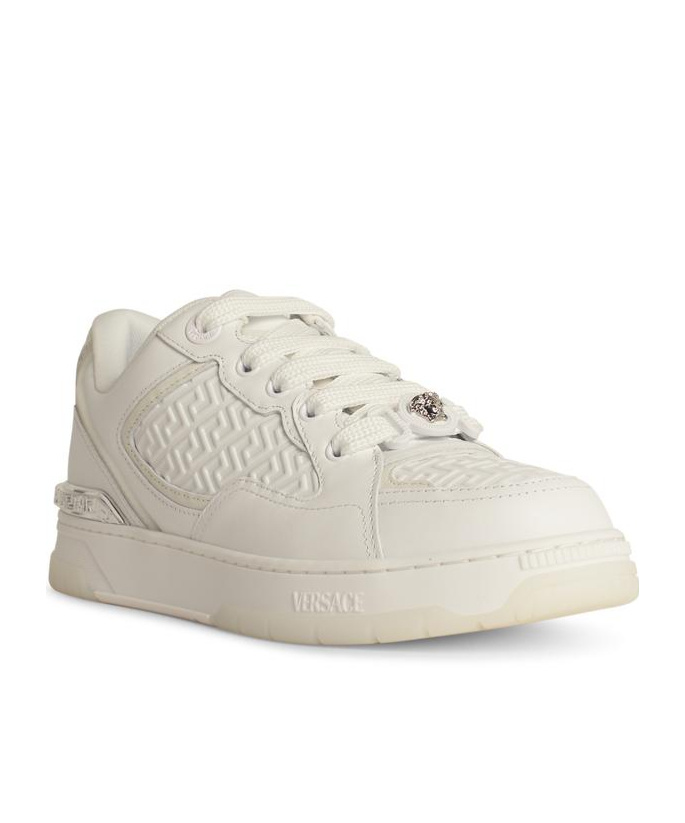Versace Sneakers With Embossed Logo In White
