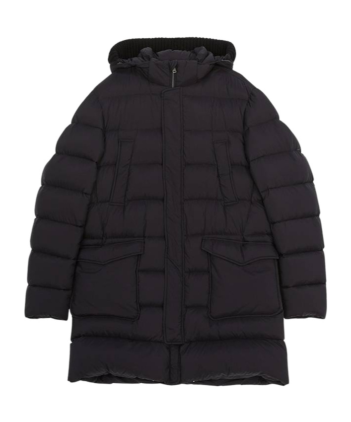 Herno Padded Hooded Down Jacket In Black