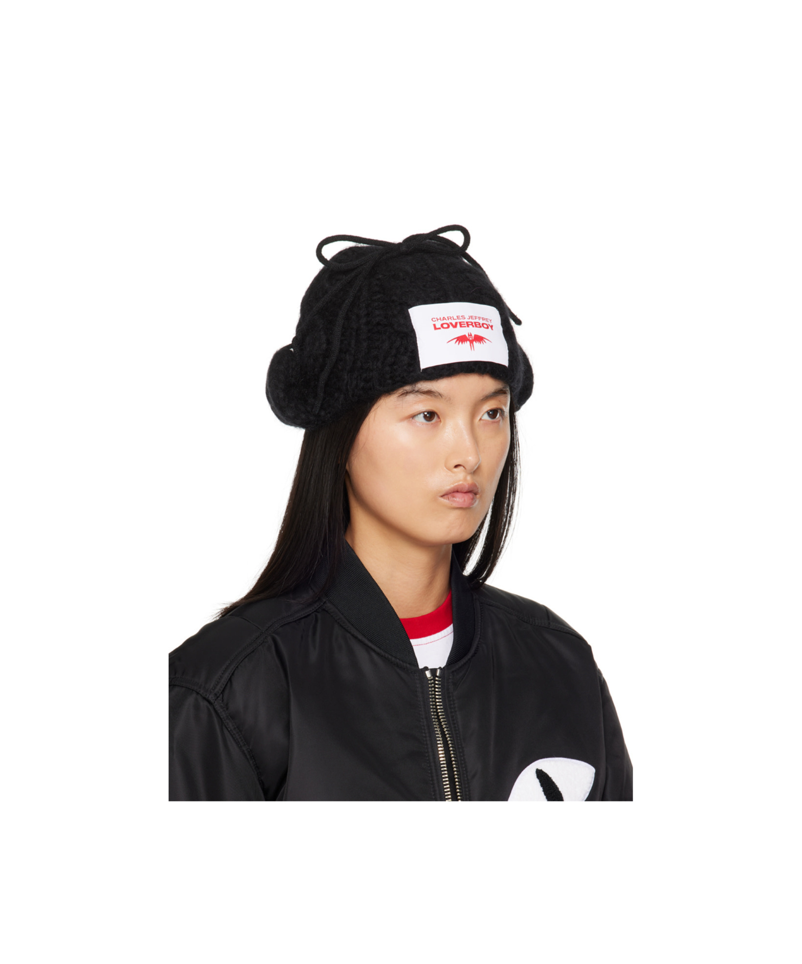 Charles Jeffrrey Loverboy Chunky Aviator Beanie In Black