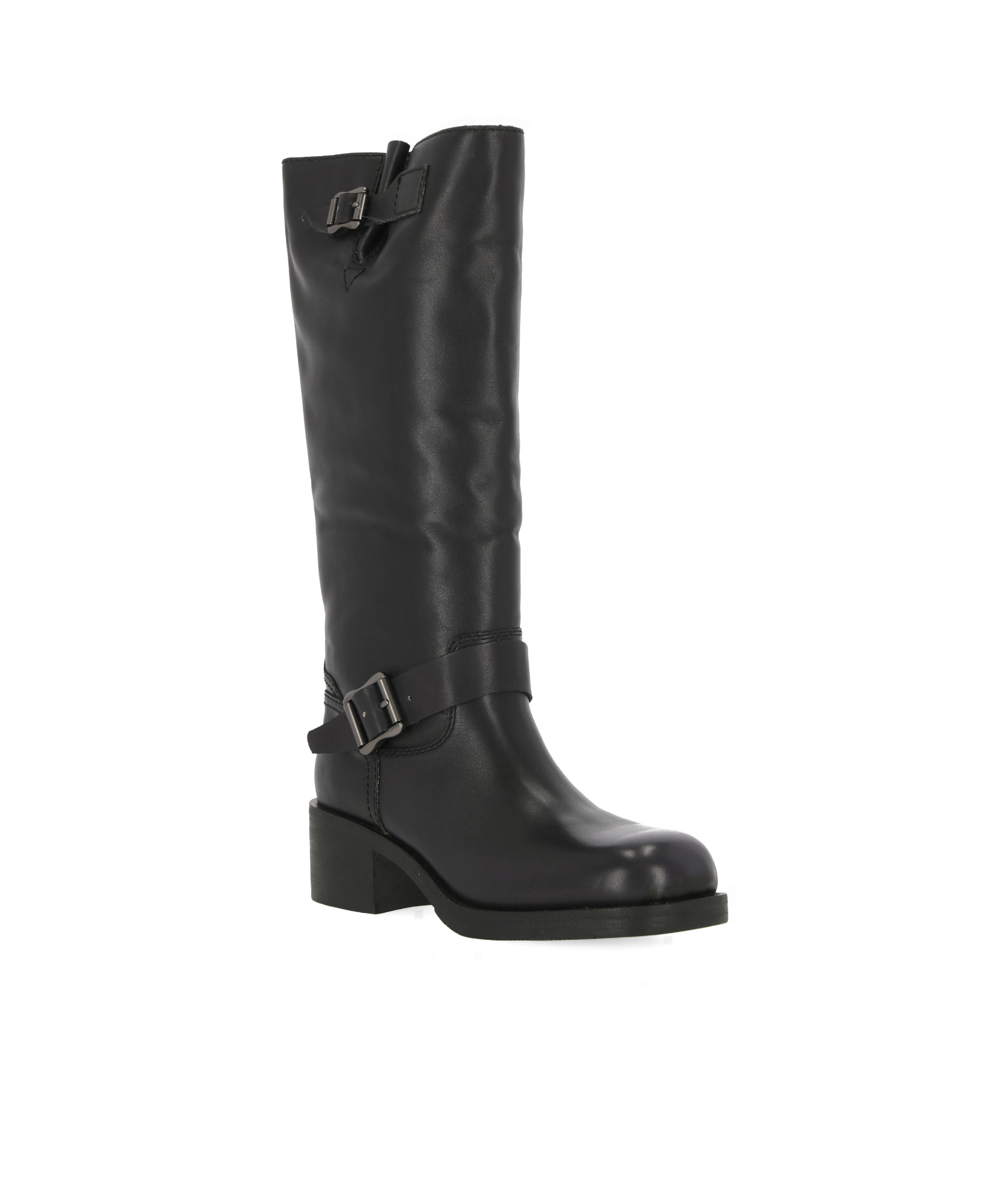 Ash Round-head Boots In Black