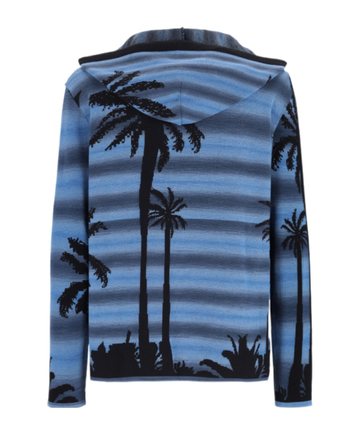 Laneus Felpa Con Cappuccio Boxy In Filato Di Cotone In Blue