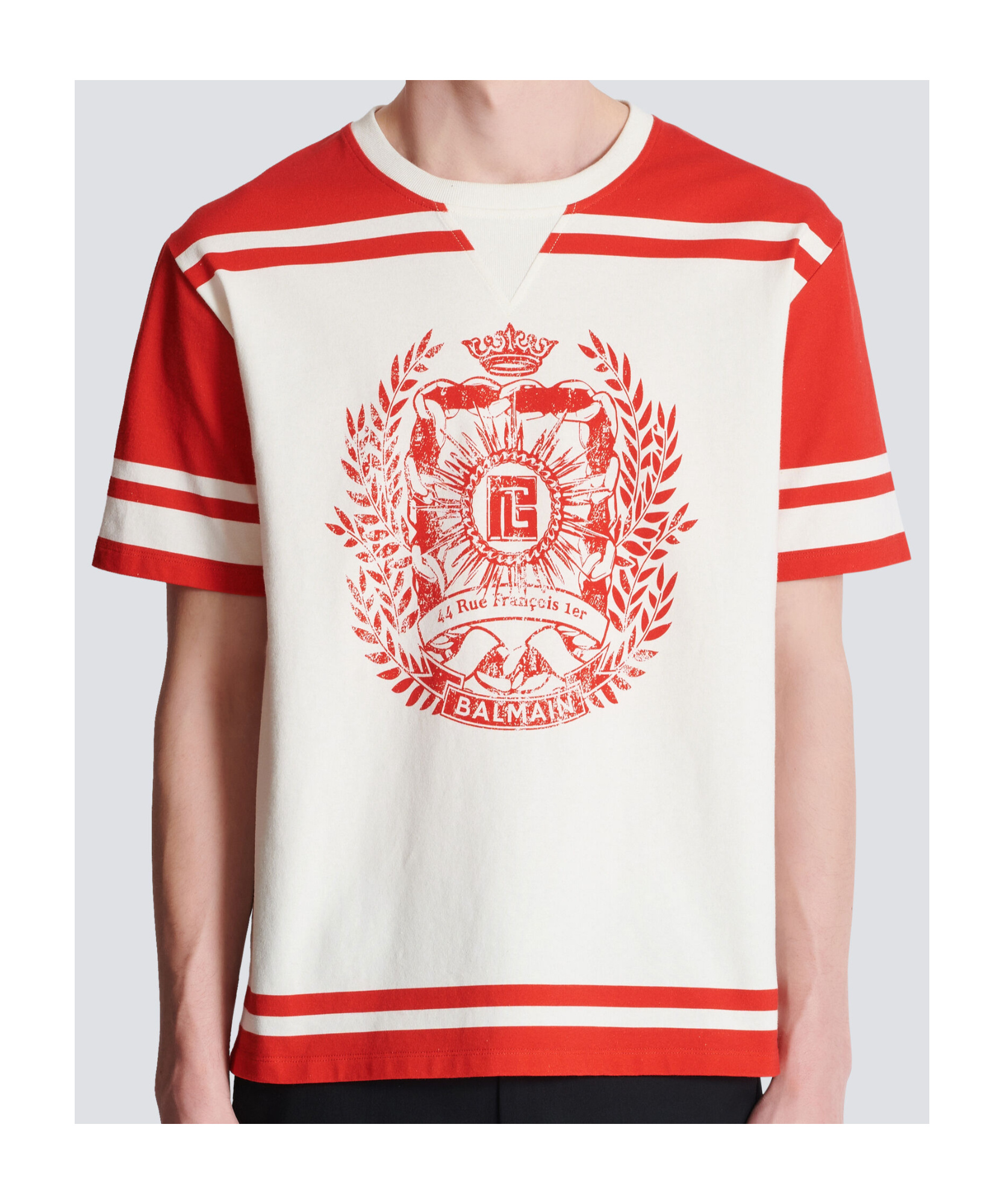 Balmain Varsity Print T-shirt In Red