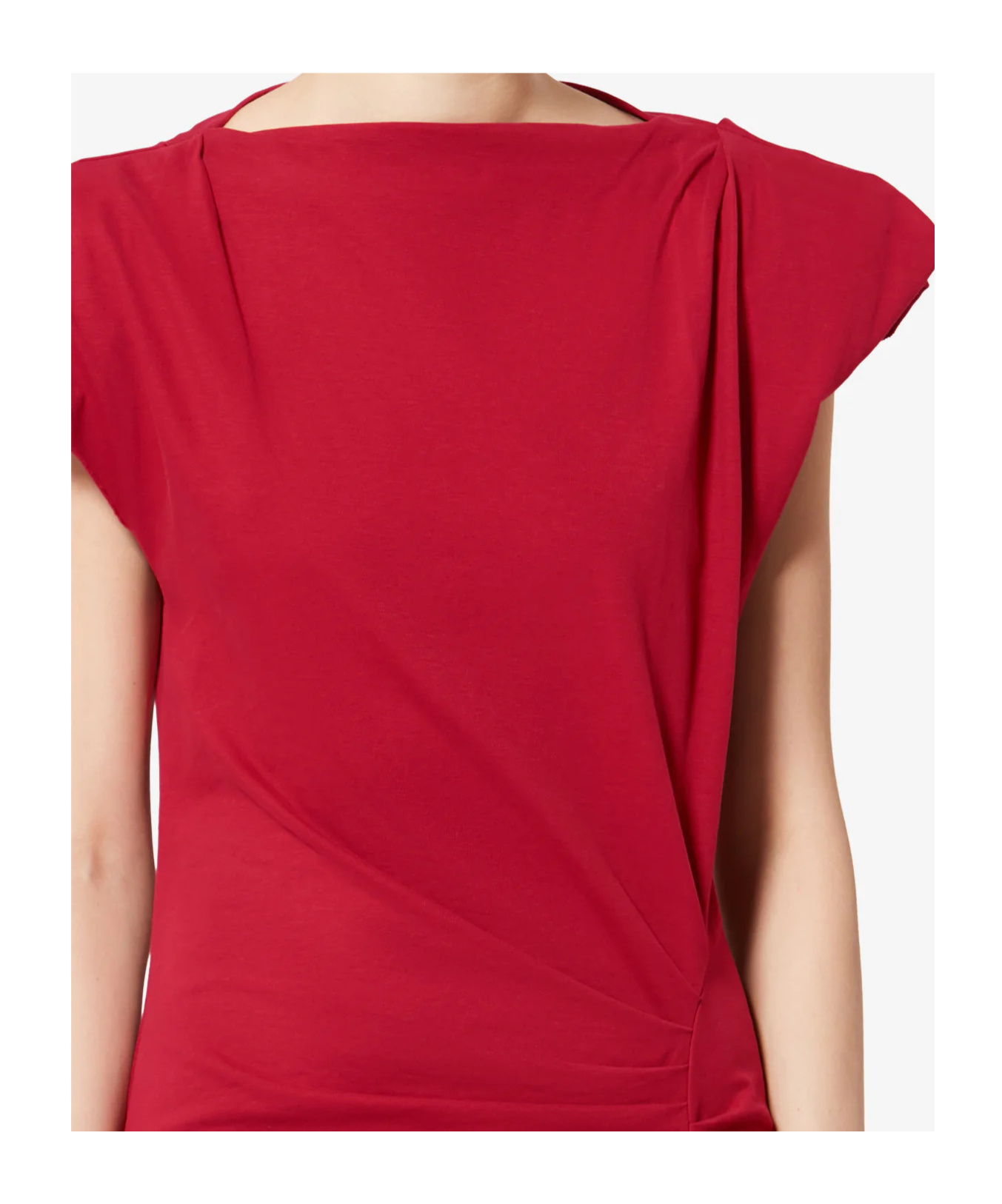 Isabel Marant Étoile Nadela Draped Slit Maxi Dress In Red