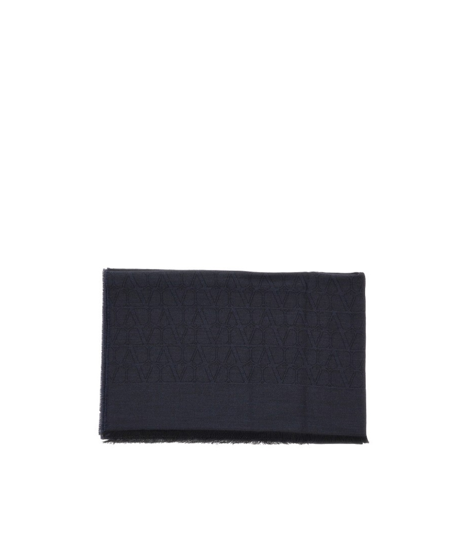 Shop Valentino Logo Scarf In Black