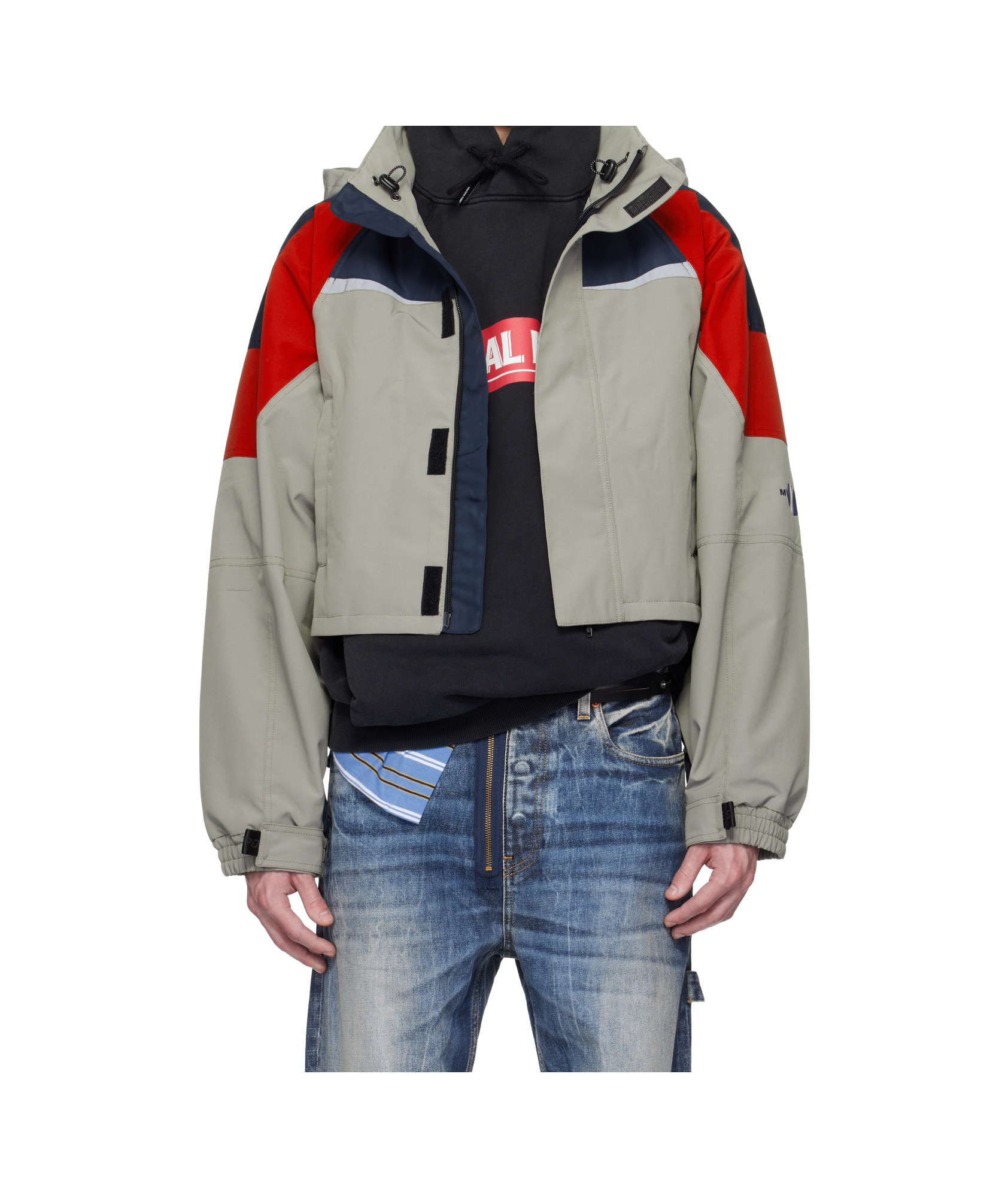 Martine Rose Shrunken Sports Jacket In Gray