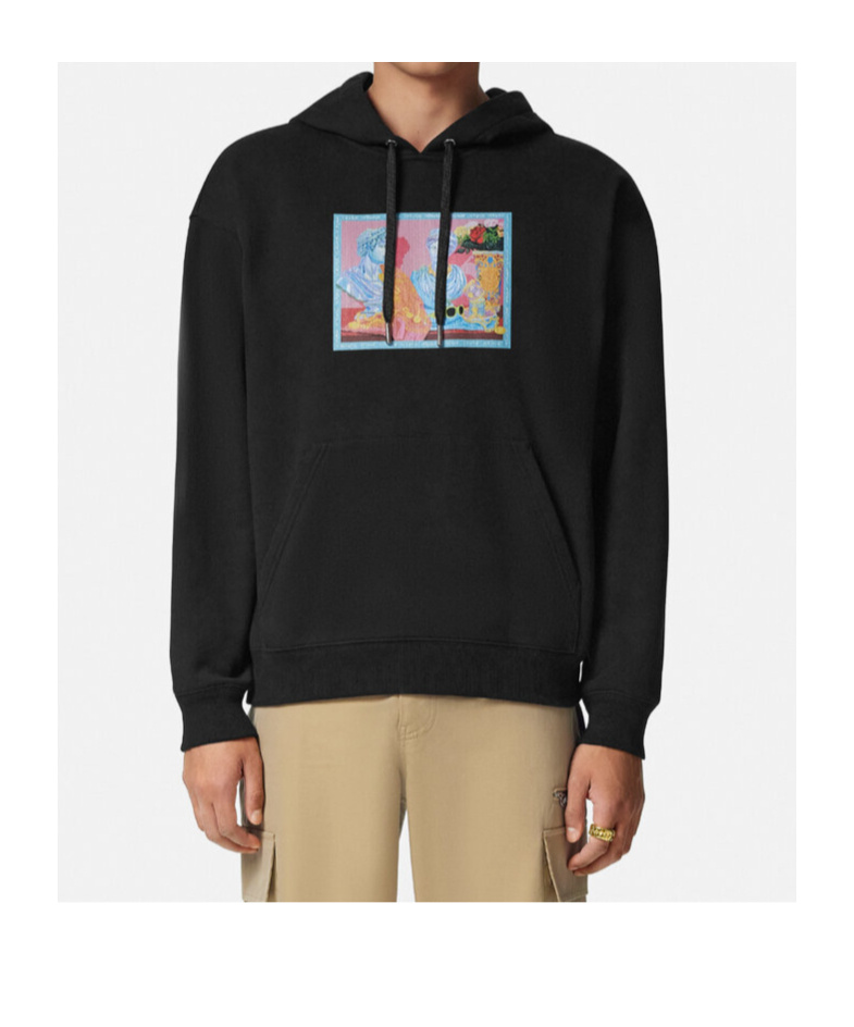 Versace Gallery Hoodie In Black