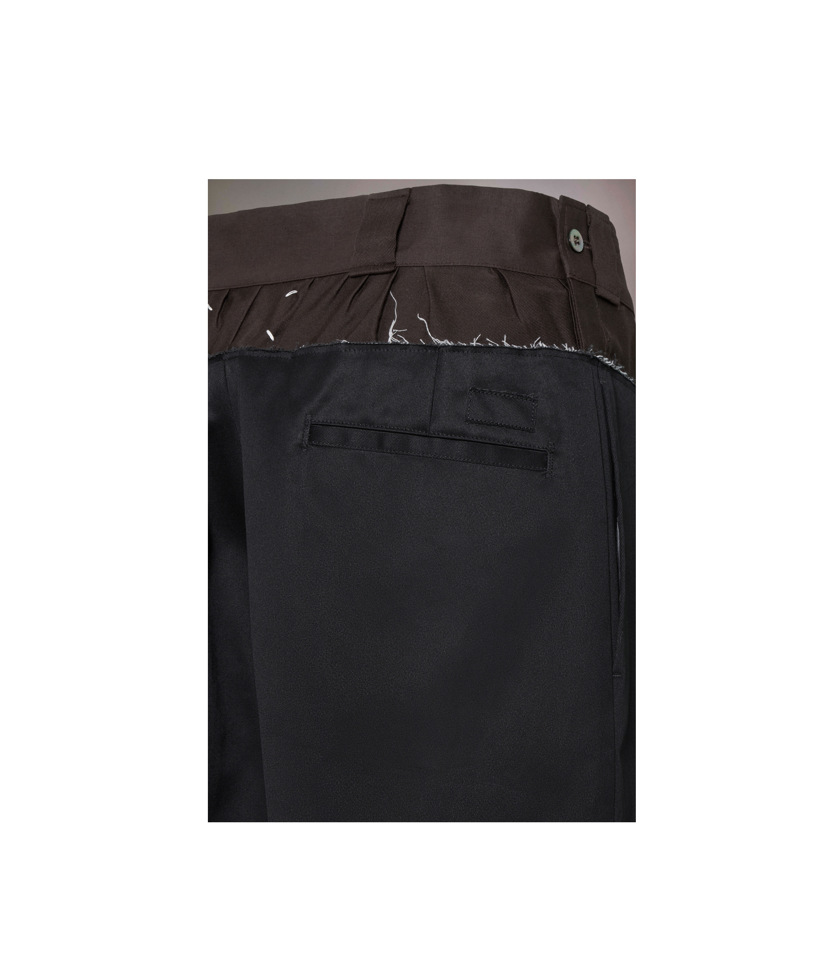 Maison Margiela Black Shorts With Layered Design And Side Button Closure In Black