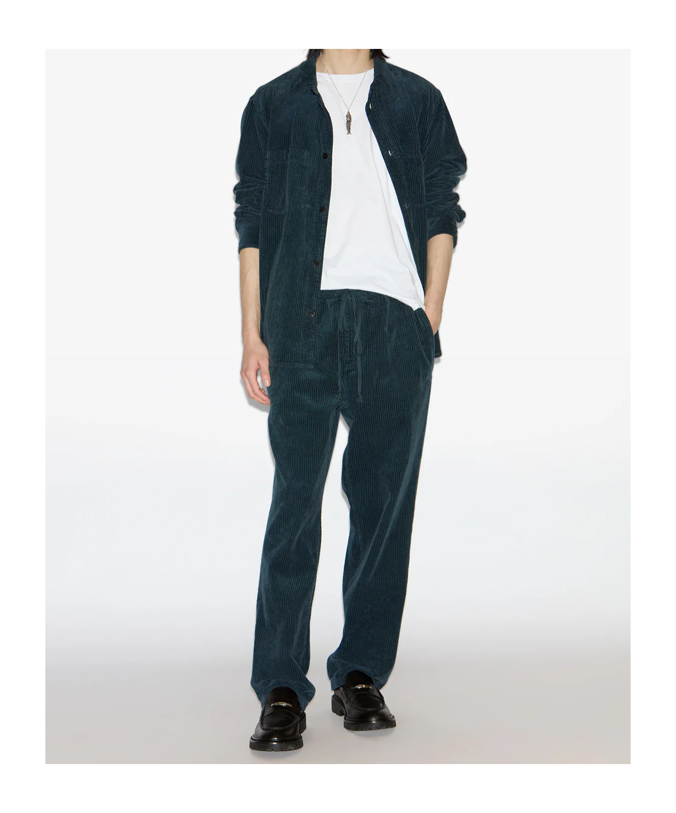 Isabel Marant Drawstring Corduroy Trousers In Blue