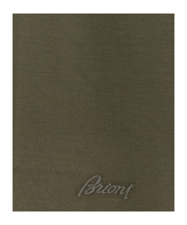 Brioni Crew-neck Short-sleeve T-shirt In Military Green
