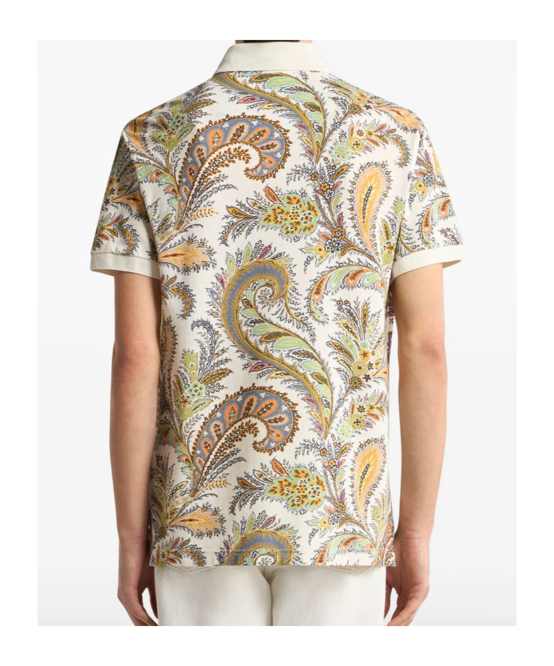 Etro Roma Polo Shirt Paisley Print In Multi