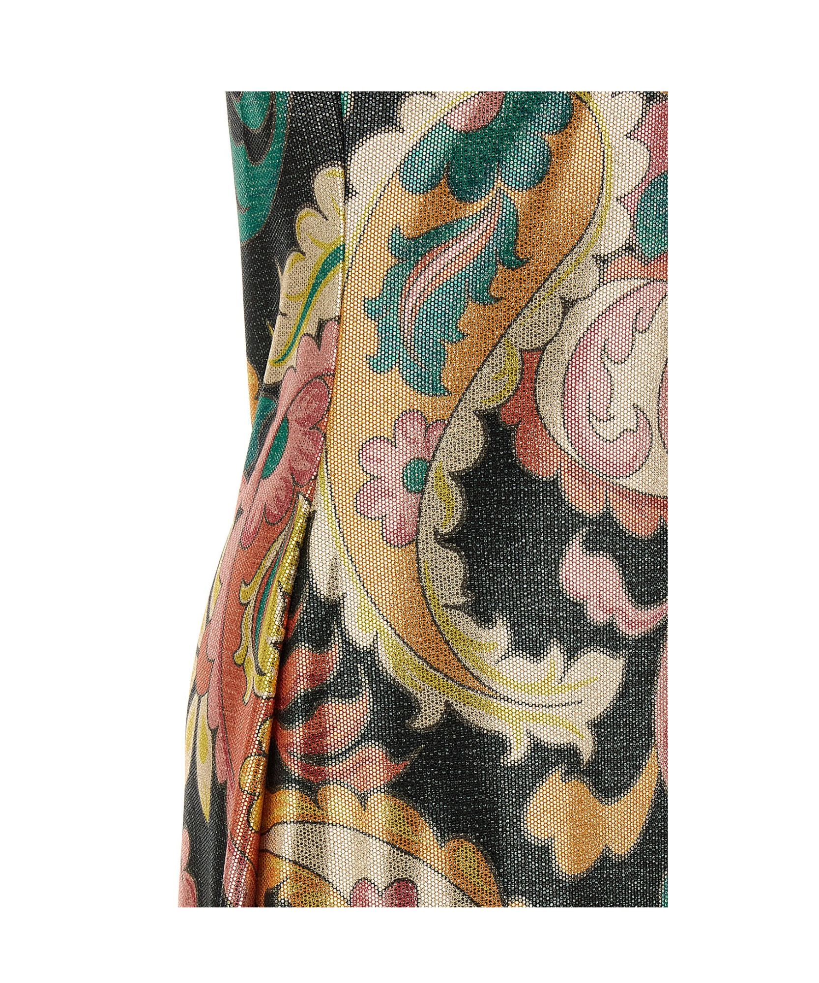 Etro Maxi Dress With Cap Sleeves And Paisley Pattern In Multicolor