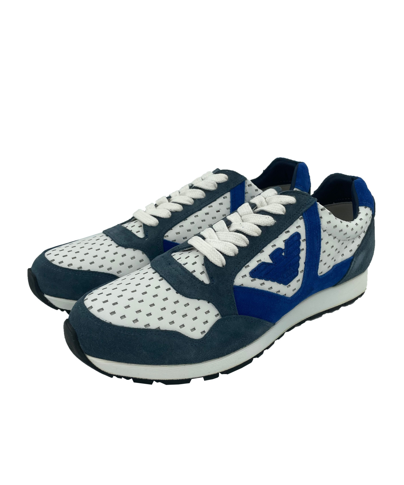 Emporio Armani Mesh Eagle Sneakers In Multicolor