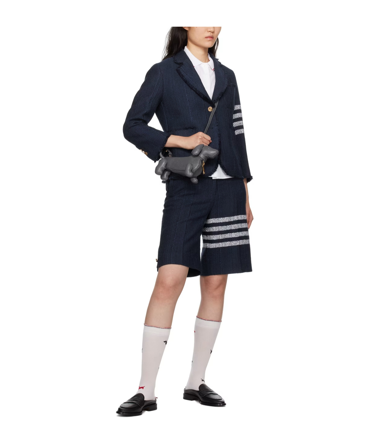 Thom Browne 4-bar Stripe High-waisted Shorts In Black