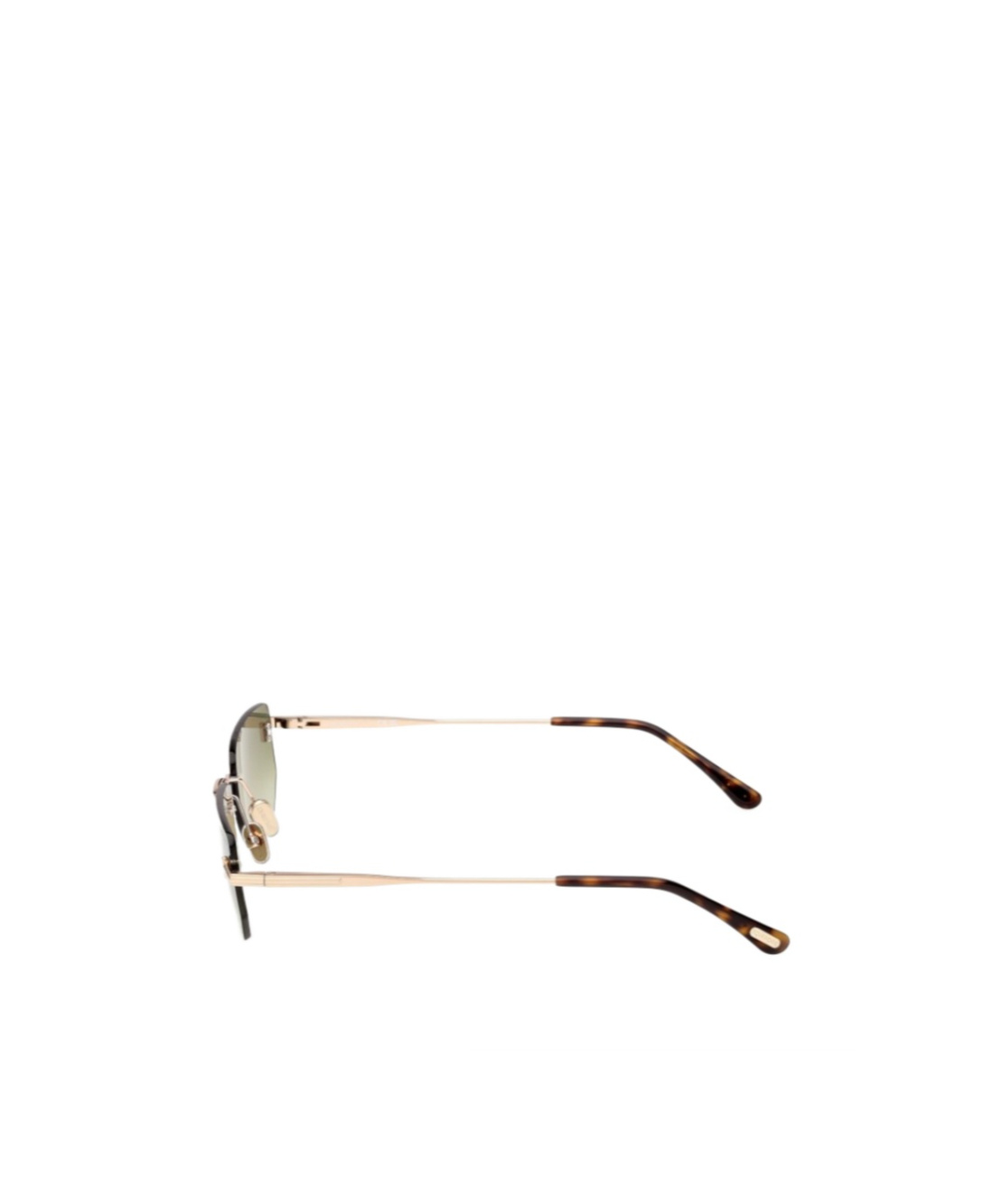 Tom Ford Rimless Rectangle-frame Sunglasses In Green