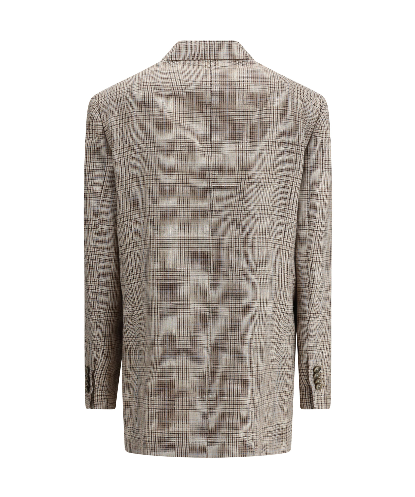 Lardini Prince De Wales Double-breasted Blazer In Nude