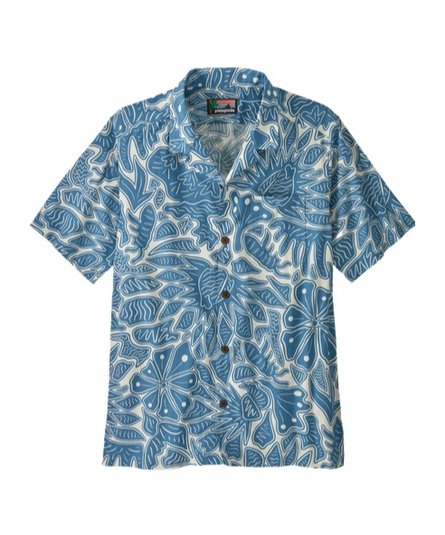 Patagonia Camp Shirt Tidal Threads In Blue
