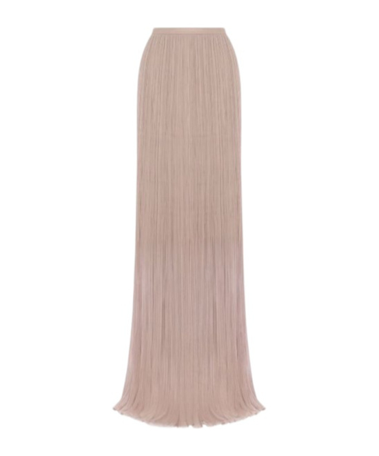 Alberta Ferretti Pleated Skirt In Neutral