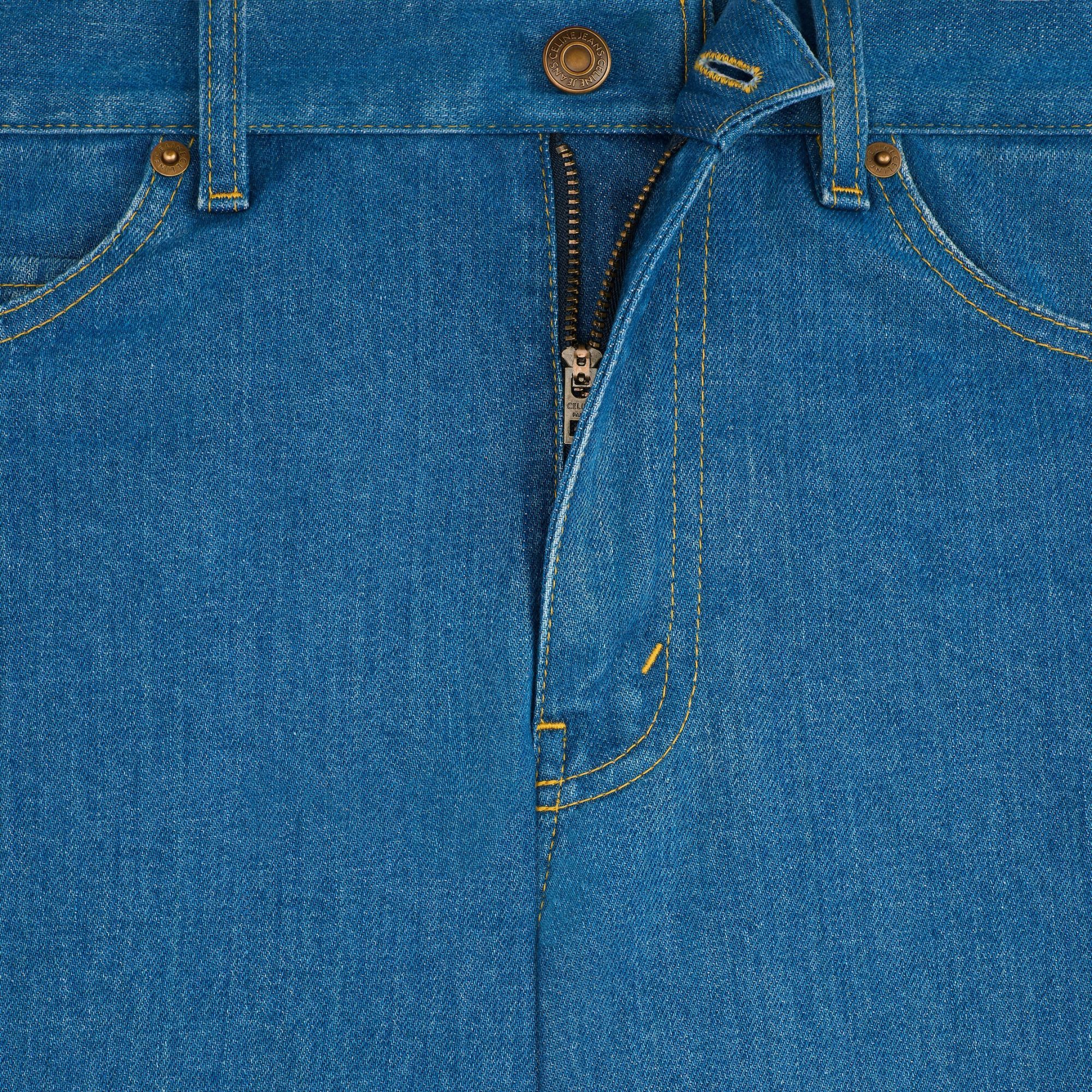 Celine Flared Jeans In Cotton Denim In Blue