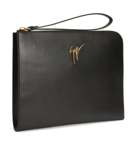 Giuseppe Zanotti Fabian Leather Clutch Bag In Black
