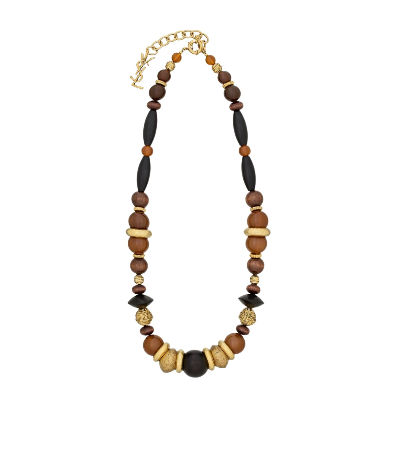 Saint Laurent Oversized Necklace In Glass, Wood, Resin, And Metal
