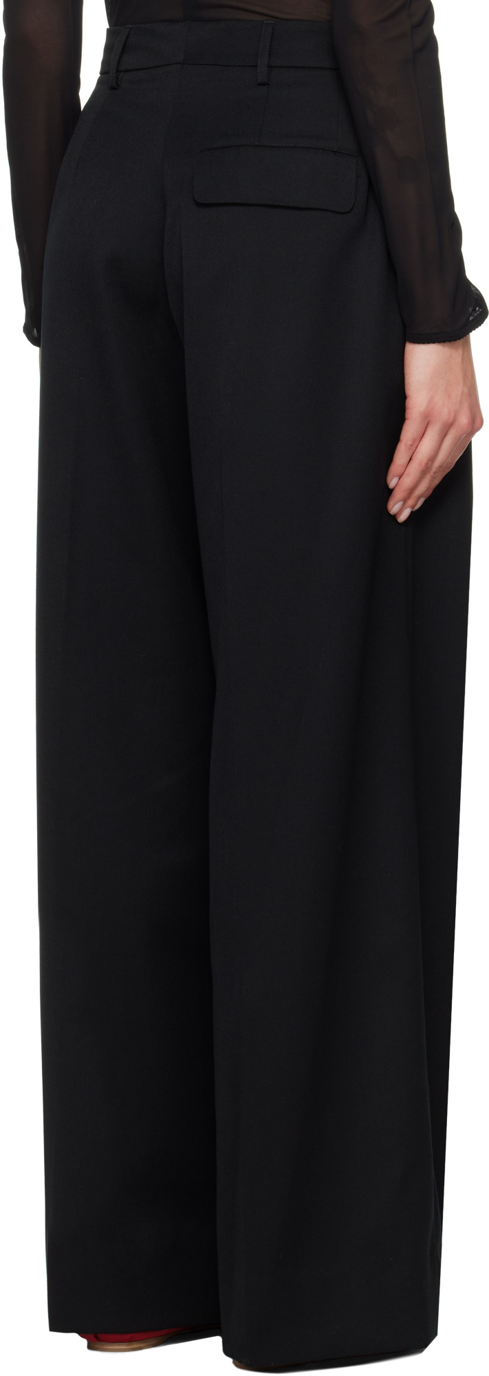 Simone Rocha Wide-leg Puddle Trousers In Black