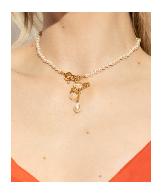 Vivienne Westwood Sheryl Faux Pearl Gold-plated Necklace In Yellow