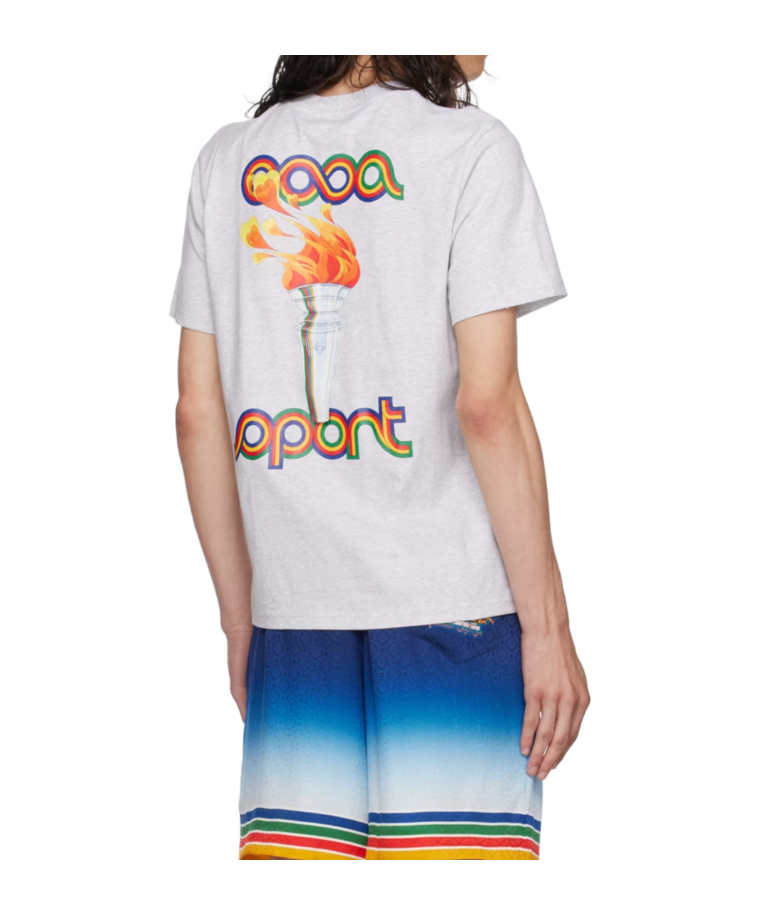 Casablanca La Flamme Du Sport Round-collar T-shirt In White