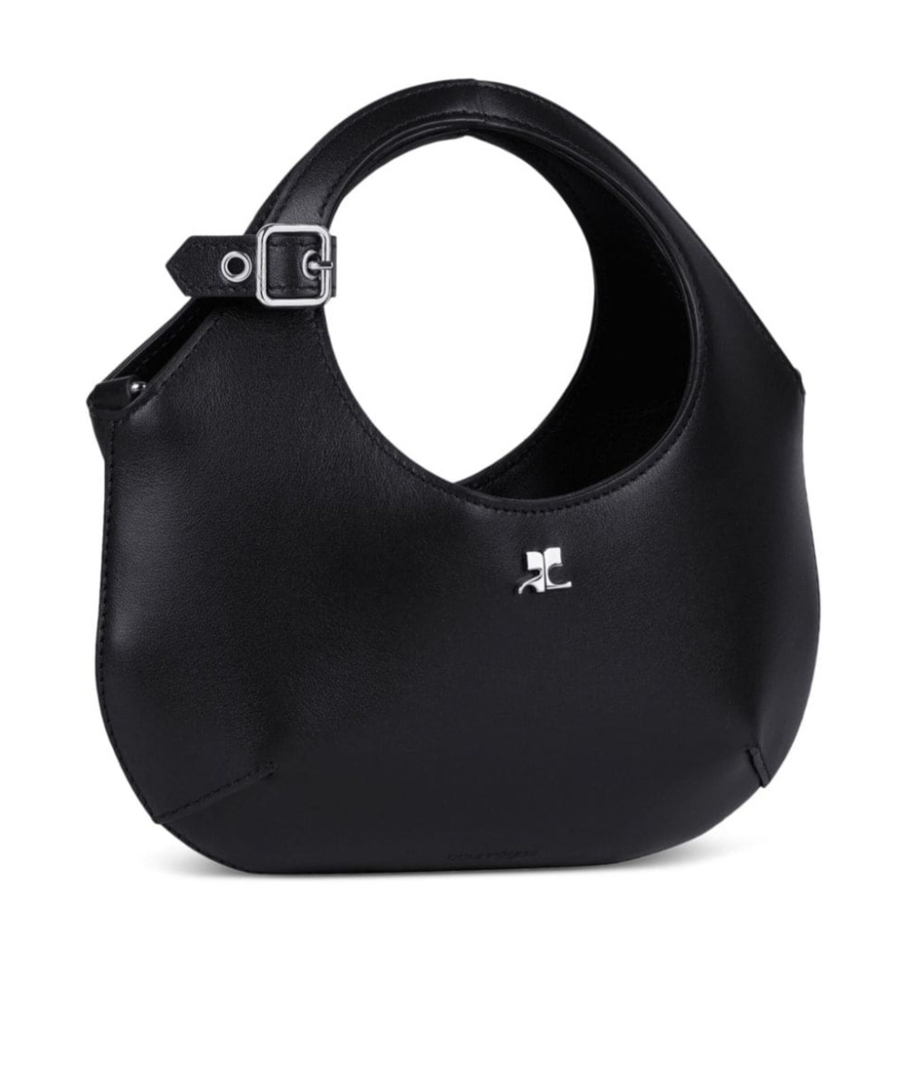 Courrèges Mini Holy Leather Tote Bag In Black