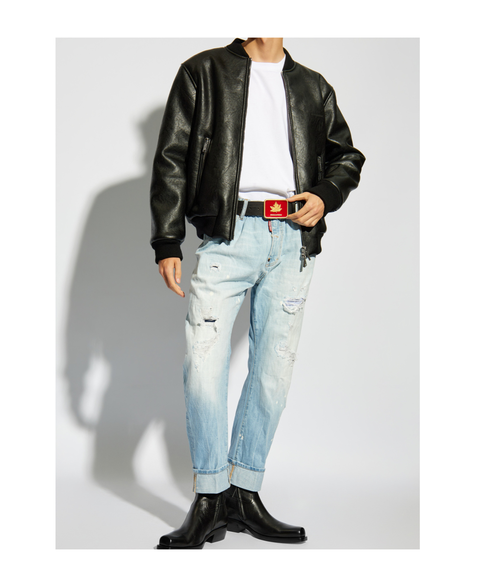 DSQUARED2 DISTRESSED-EFFECT STRAIGHT-LEG JEANS