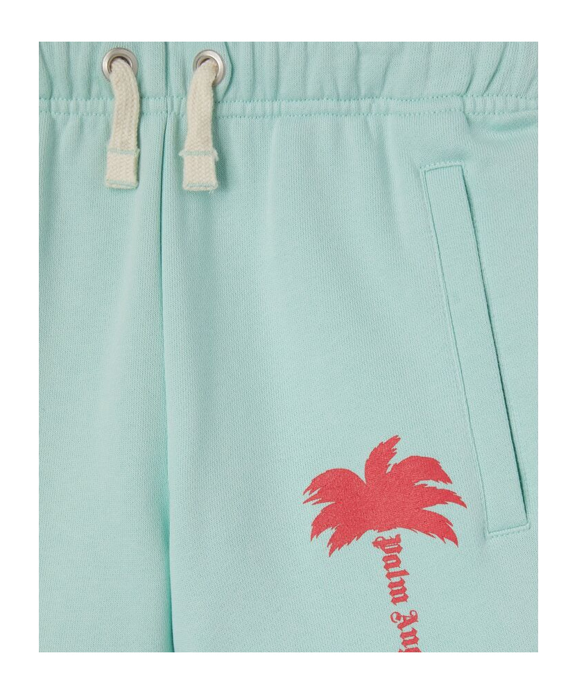 Palm Angels Printed Track Shorts In Green
