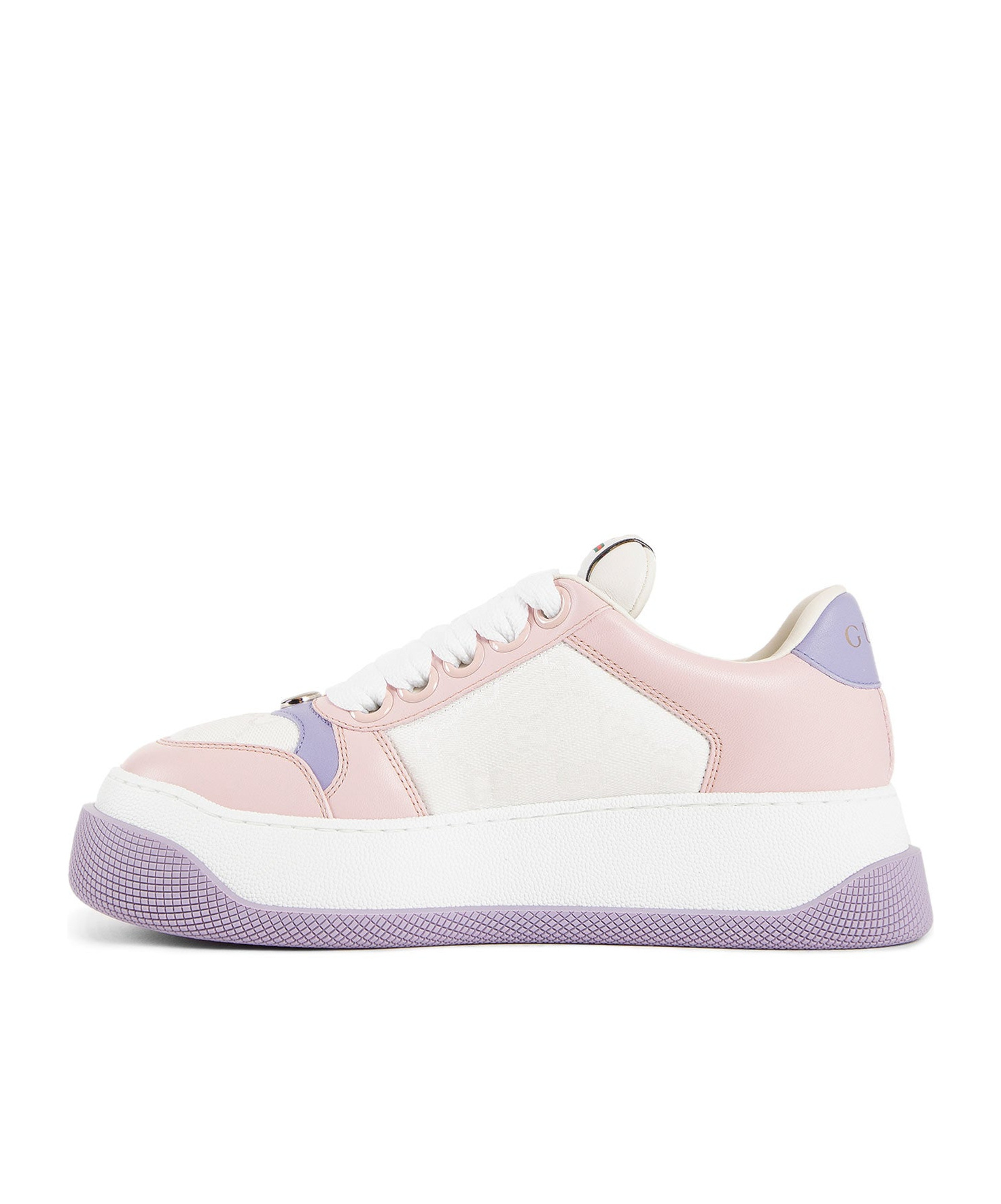 Gucci Low Top Round Toe Sneakers In White
