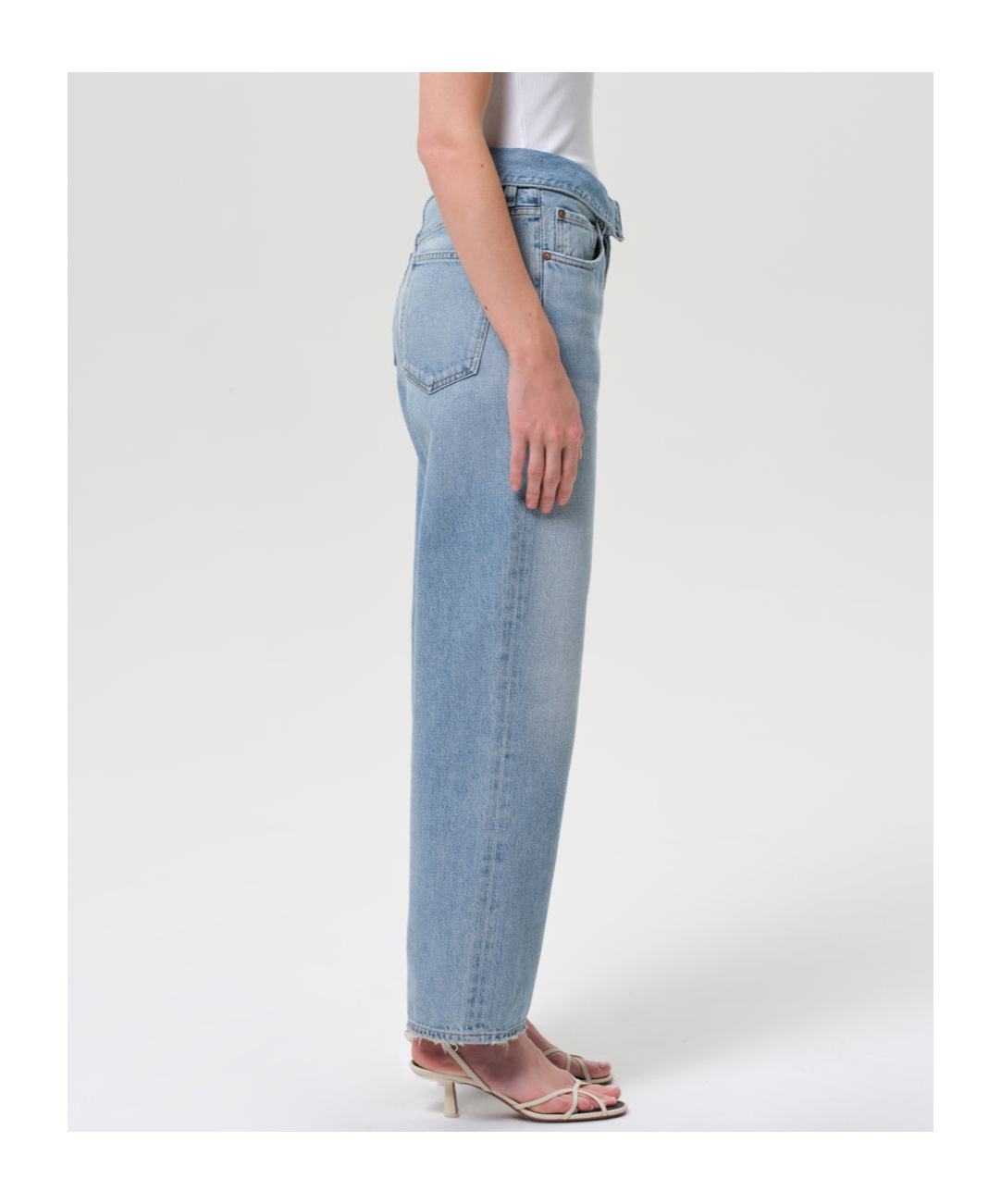 Agolde High Waist Frayed Hem Jeans