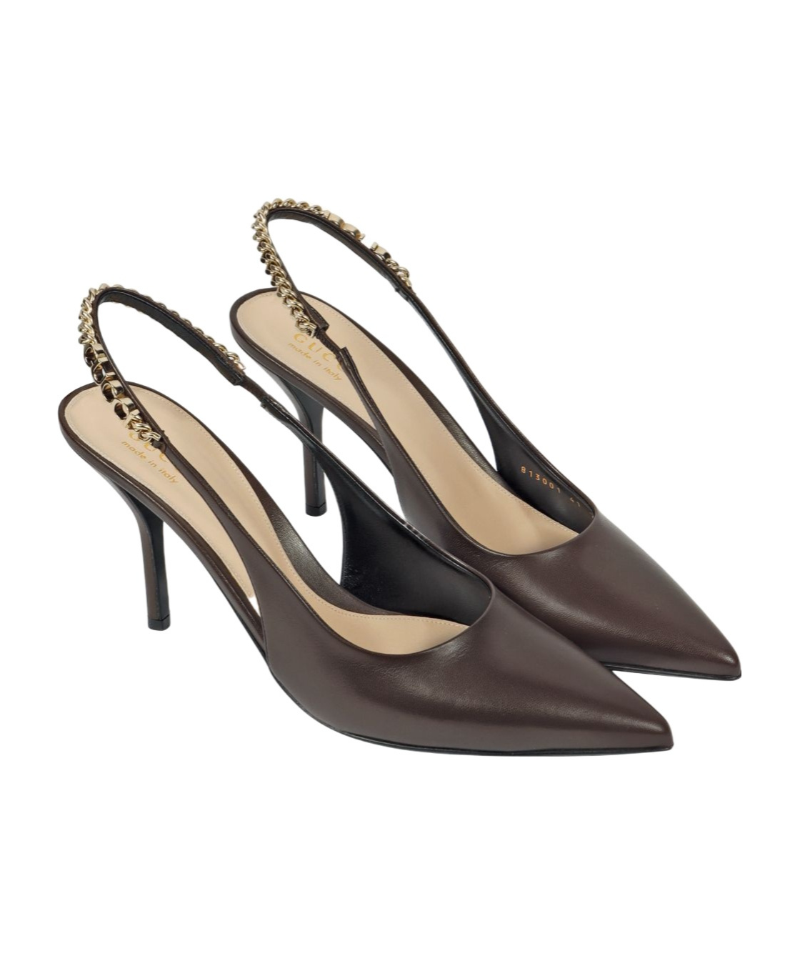 Gucci Signoria Embellished Patent-leather Slingback Pumps In Black