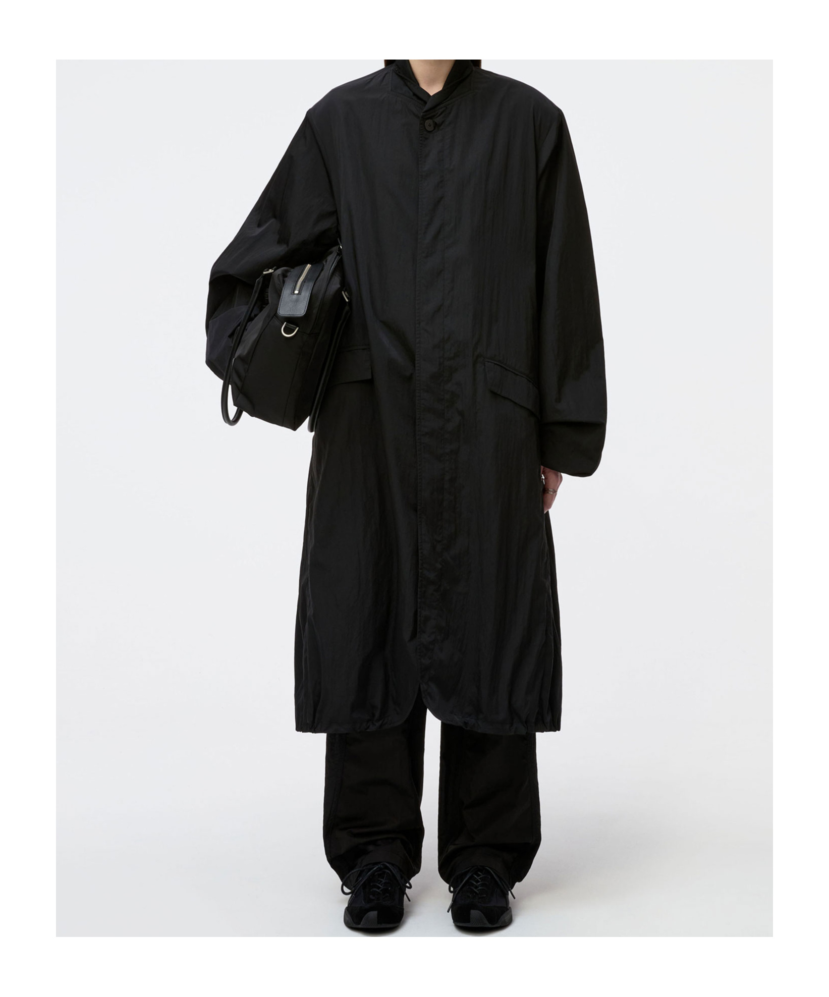 Ader Error Single Breasted Trench Coat In Black