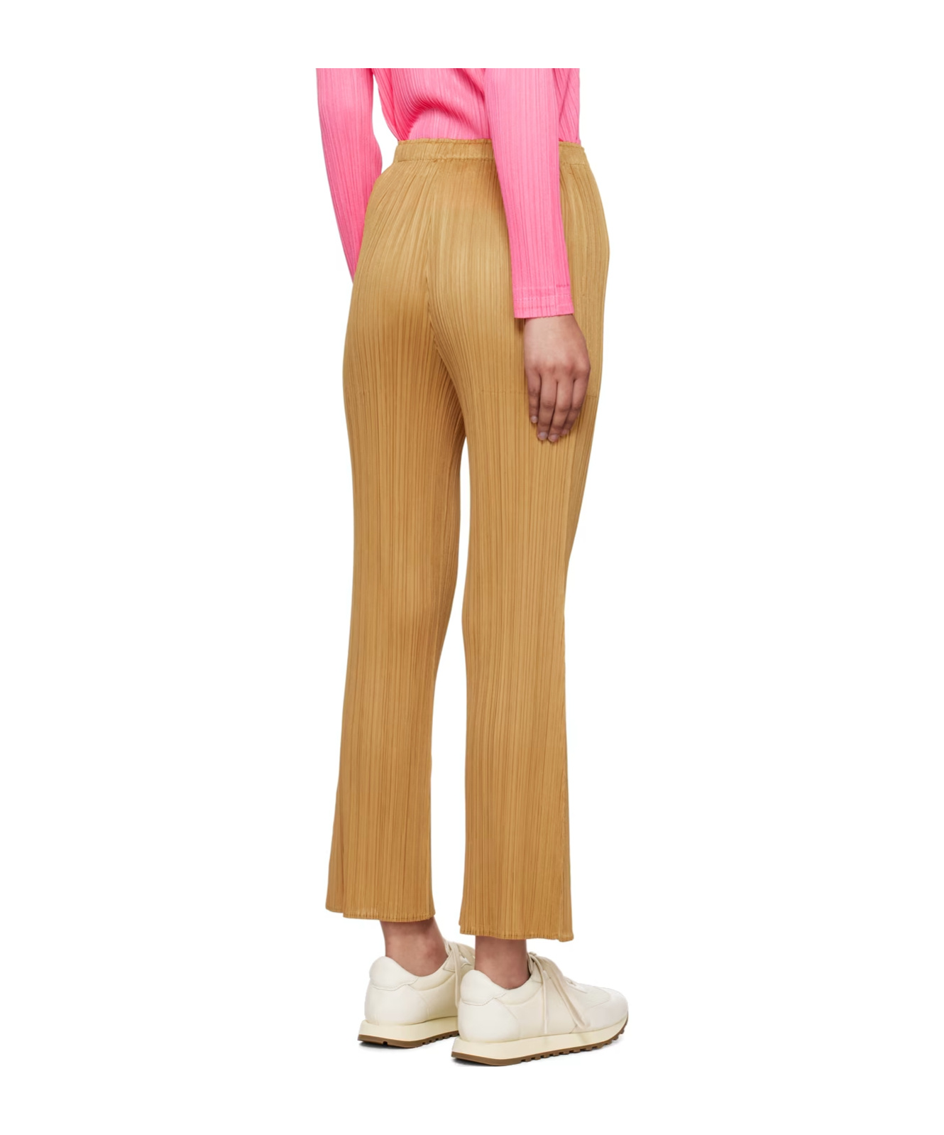 Shop Issey Miyake Pleated Trousers In Brown